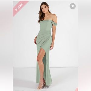 Azazie dusty sage Kit dress.